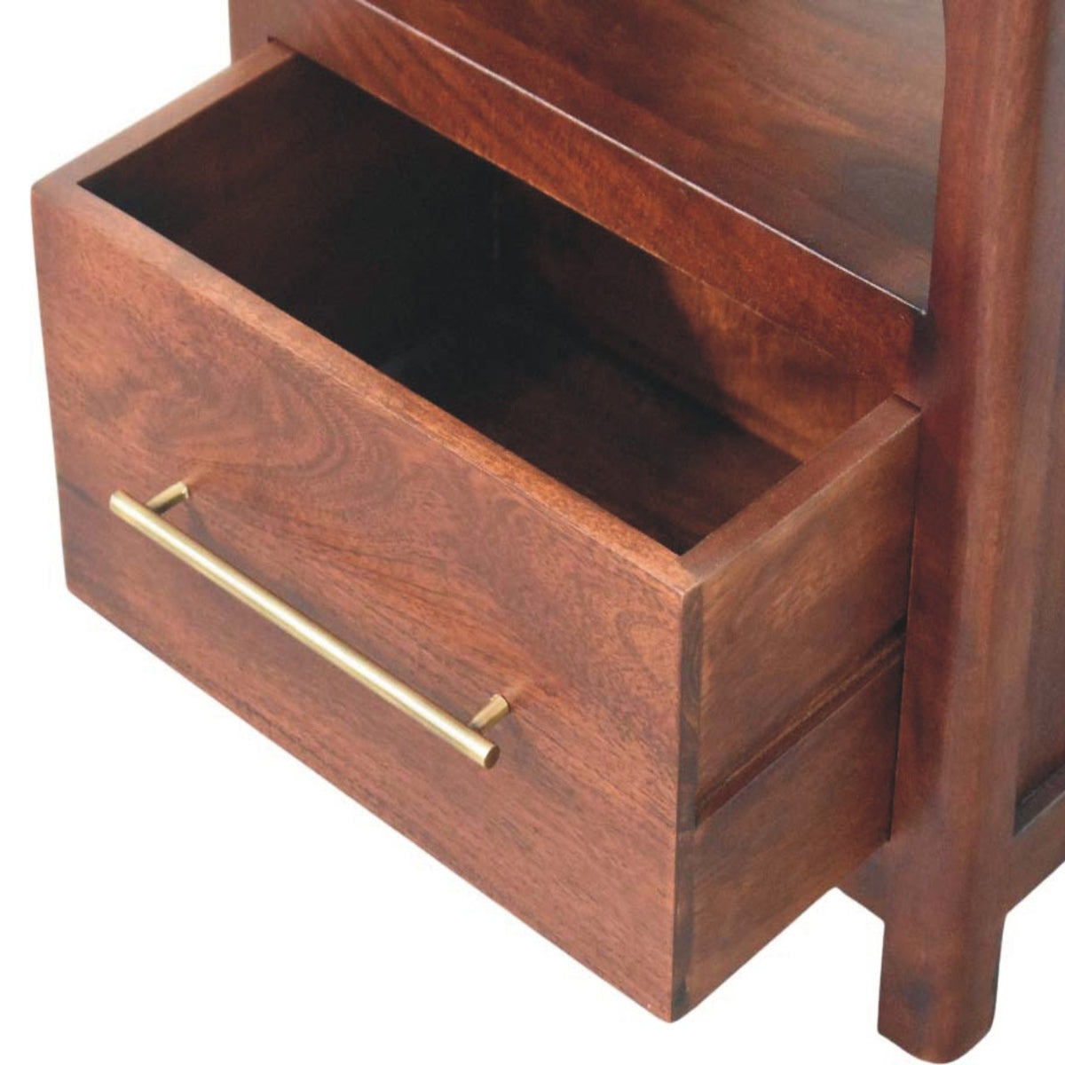 Arched Winewood Oak Toned 1 Drawer Nightstand
