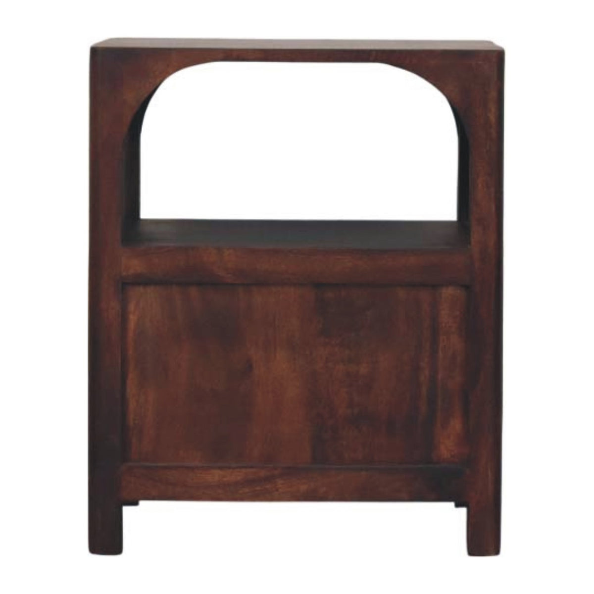Arched Winewood Oak Toned 1 Drawer Nightstand