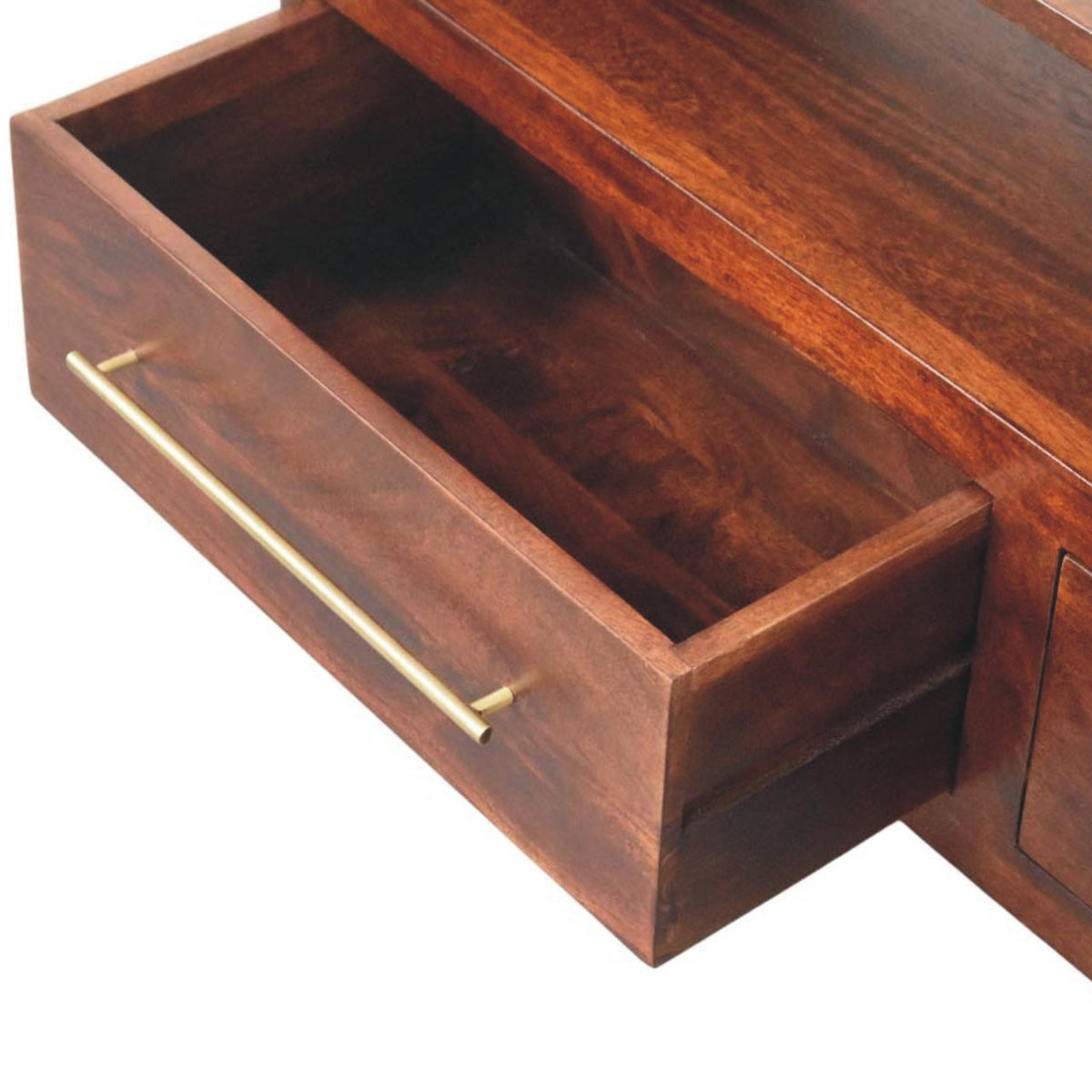 Arched Winewood Oak 2 Drawer TV Unit