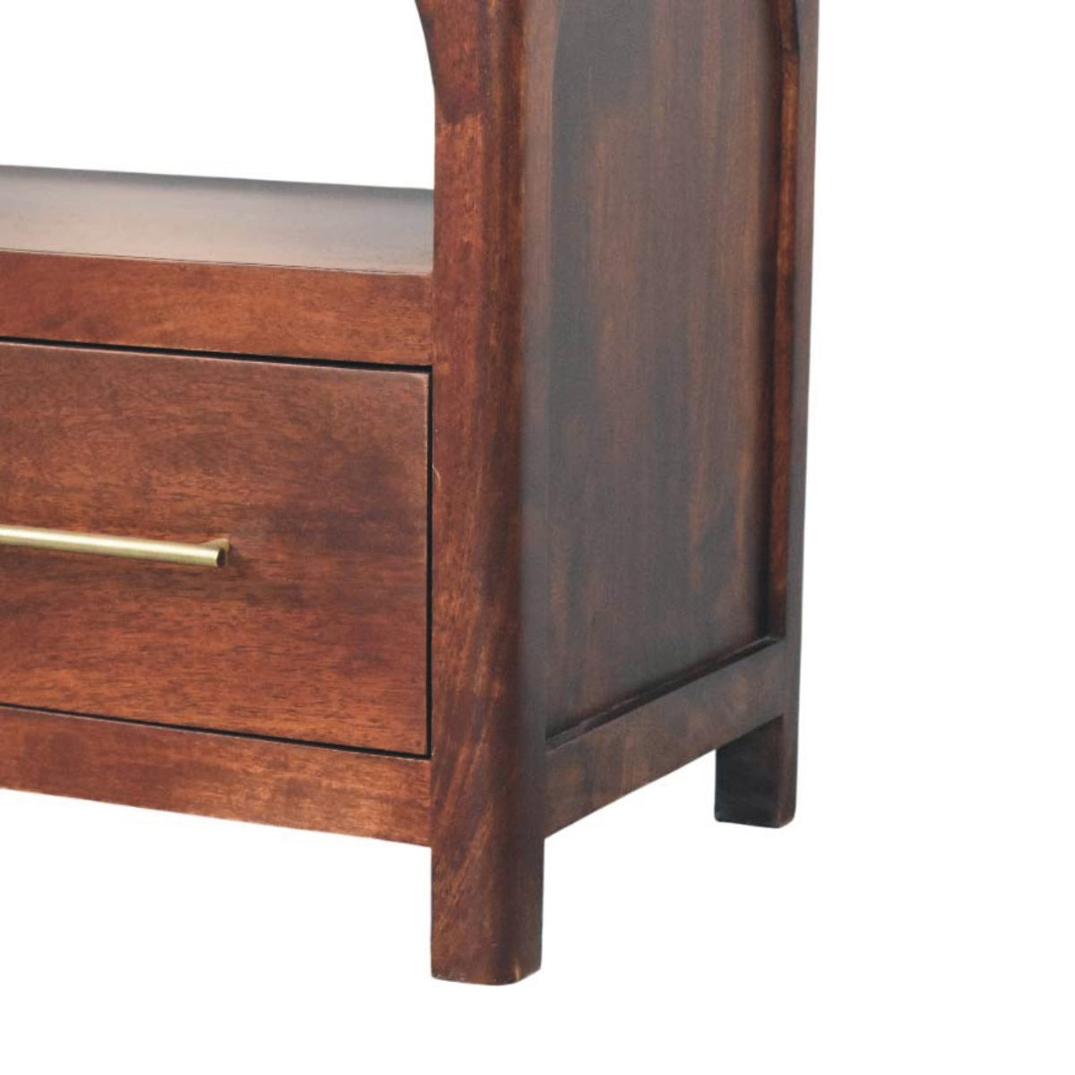Arched Winewood Oak 2 Drawer TV Unit