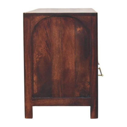 Arched Winewood Oak 2 Drawer TV Unit