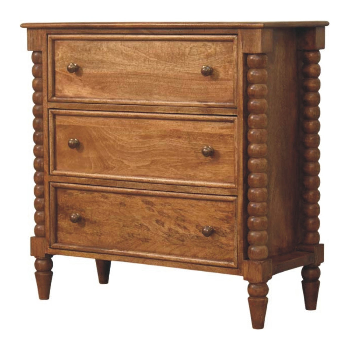 Savannah Spindle Amber Oak 3 Drawer Dresser