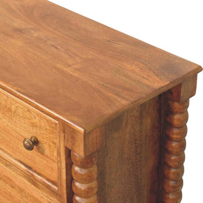 Savannah Spindle Amber Oak 3 Drawer Dresser