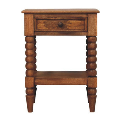Savannah Spindle Amber Oak 1 Drawer Nightstand