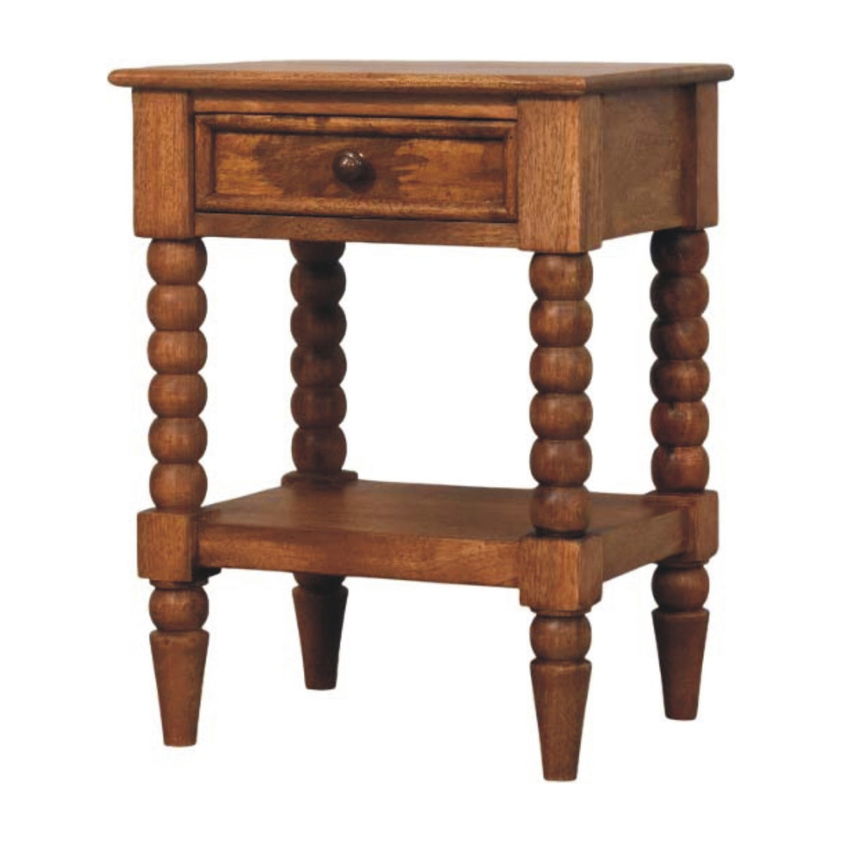 Savannah Spindle Amber Oak 1 Drawer Nightstand