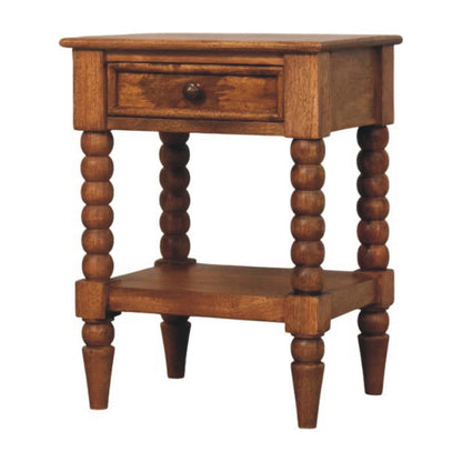 Savannah Spindle Amber Oak 1 Drawer Nightstand