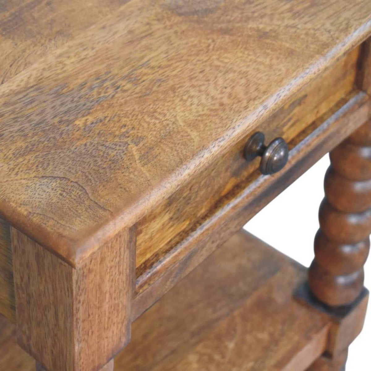 Savannah Spindle Amber Oak 1 Drawer Nightstand