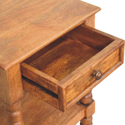 Savannah Spindle Amber Oak 1 Drawer Nightstand