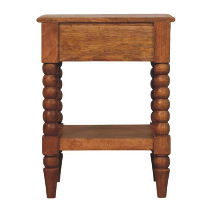Savannah Spindle Amber Oak 1 Drawer Nightstand