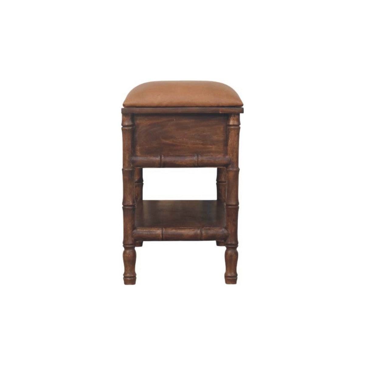 Key West Bamboo Leather Seat Storage Bench
