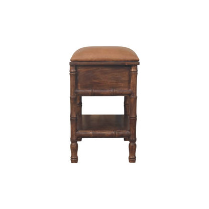 Key West Bamboo Leather Seat Storage Bench