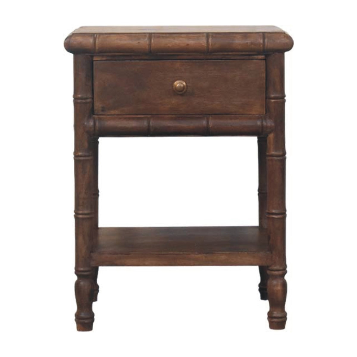 Key West Bamboo Almond Nightstand with Shelf