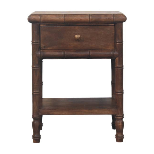 Key West Bamboo Almond Nightstand with Shelf