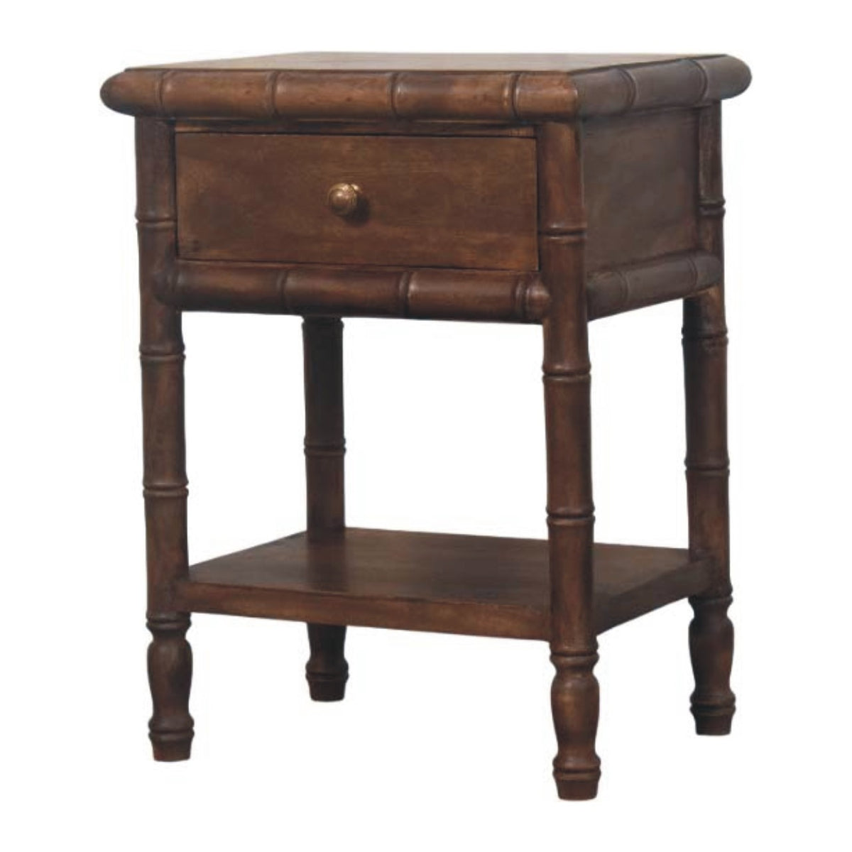 Key West Bamboo Almond Nightstand with Shelf