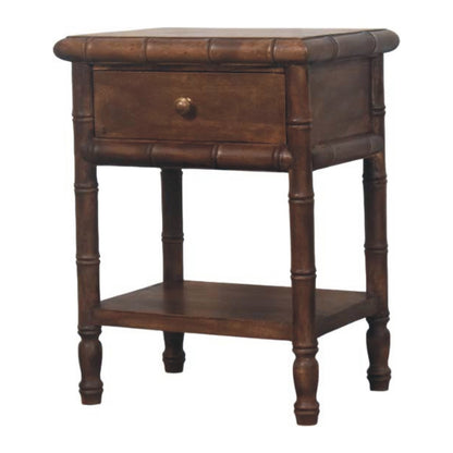Key West Bamboo Almond Nightstand with Shelf