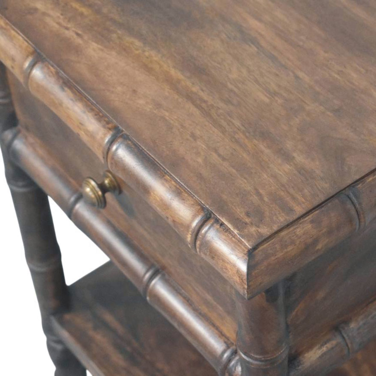 Key West Bamboo Almond Nightstand with Shelf
