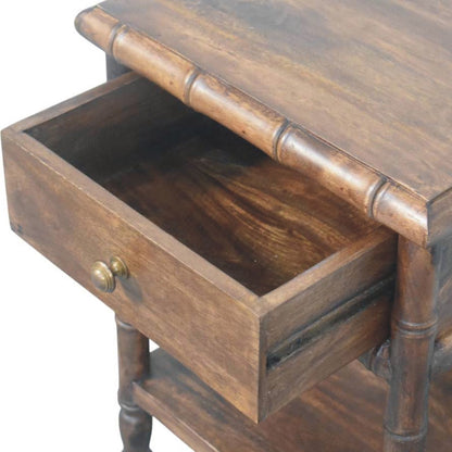 Key West Bamboo Almond Nightstand with Shelf