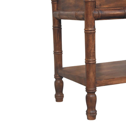 Key West Bamboo Almond Nightstand with Shelf