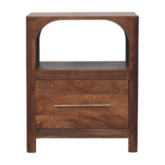 Arched Roasted Almond 1 Drawer Nightstand