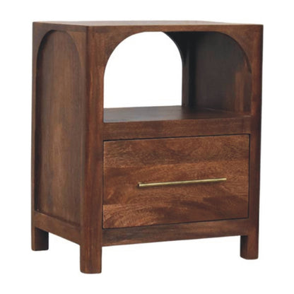 Arched Roasted Almond 1 Drawer Nightstand