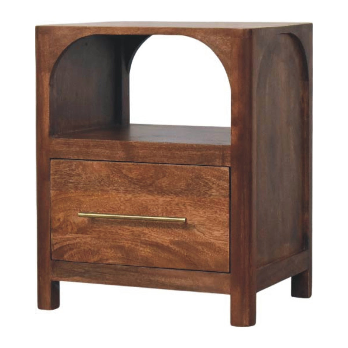 Arched Roasted Almond 1 Drawer Nightstand