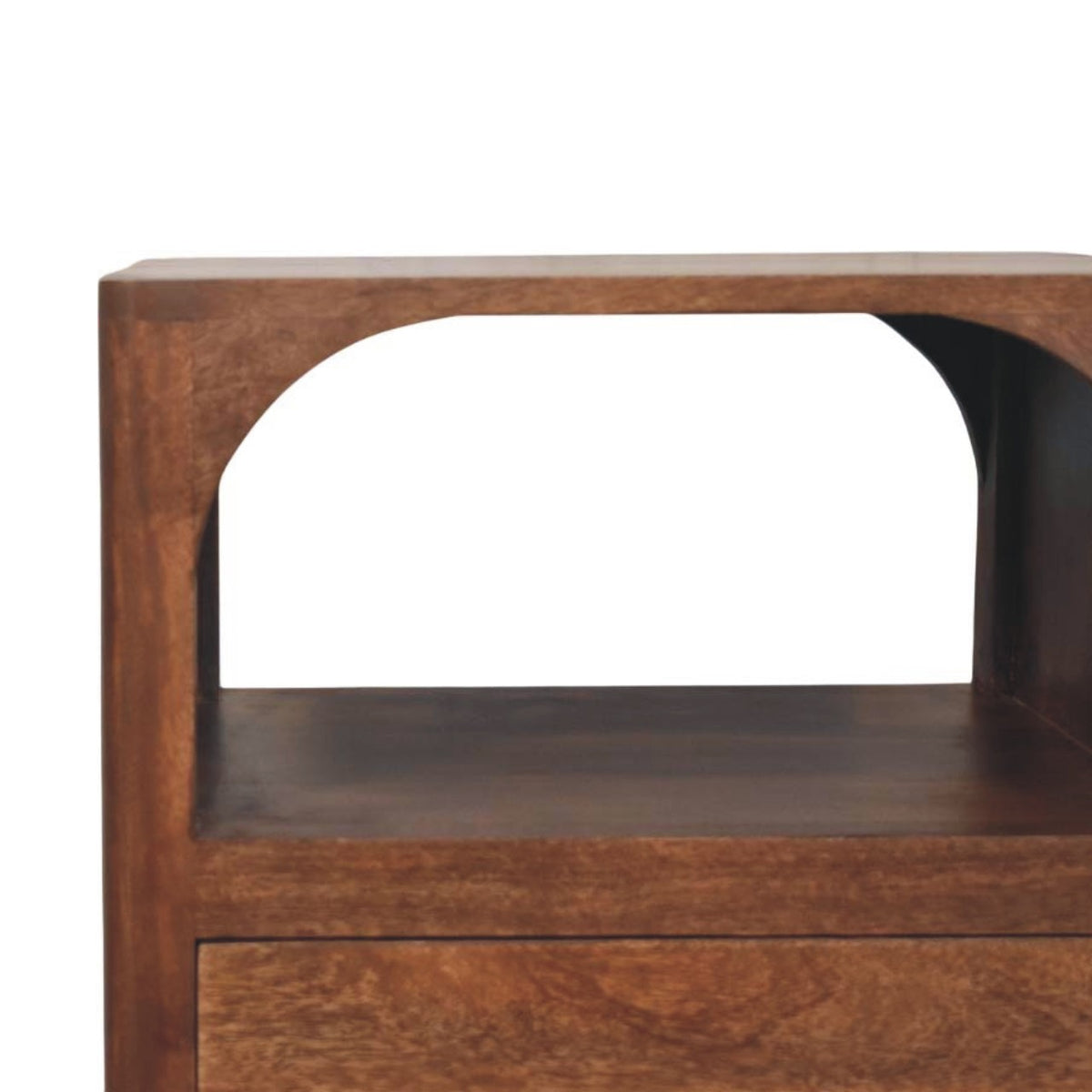 Arched Roasted Almond 1 Drawer Nightstand