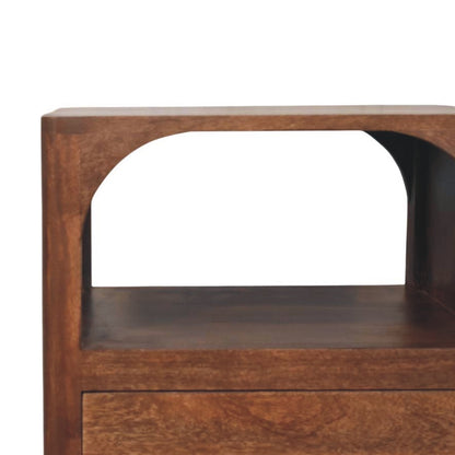 Arched Roasted Almond 1 Drawer Nightstand