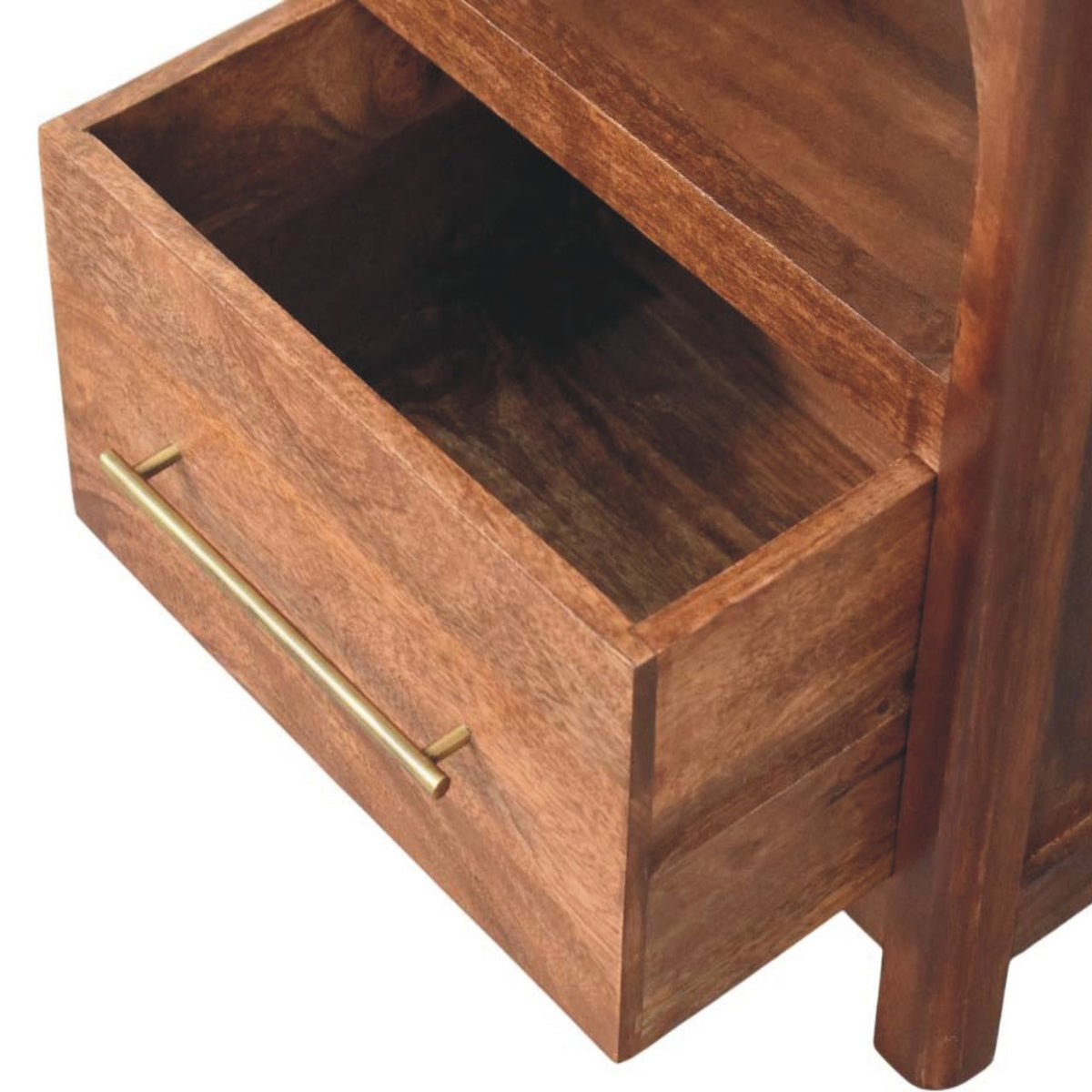 Arched Roasted Almond 1 Drawer Nightstand
