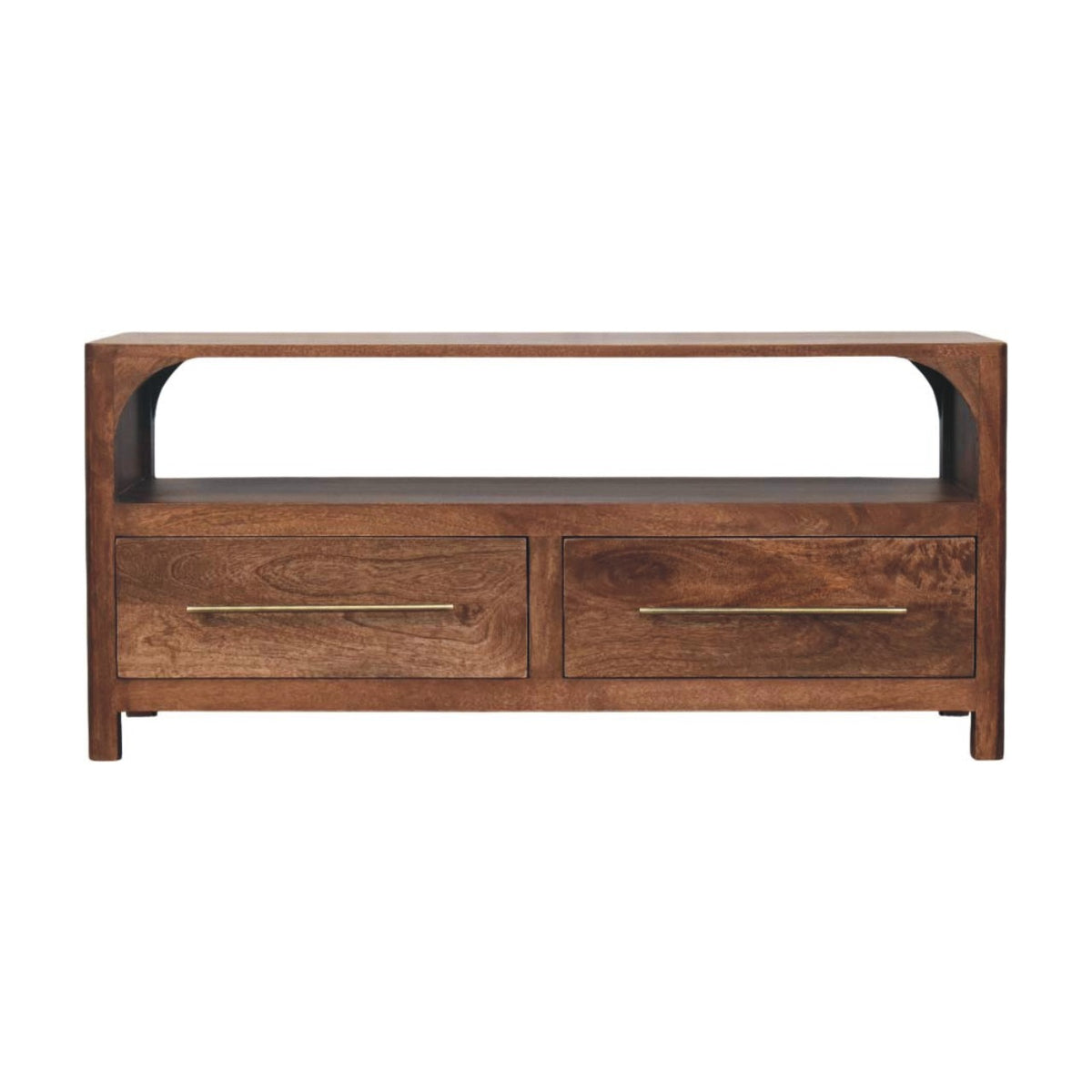 Arched Roasted Almond 2 Drawer Media Console