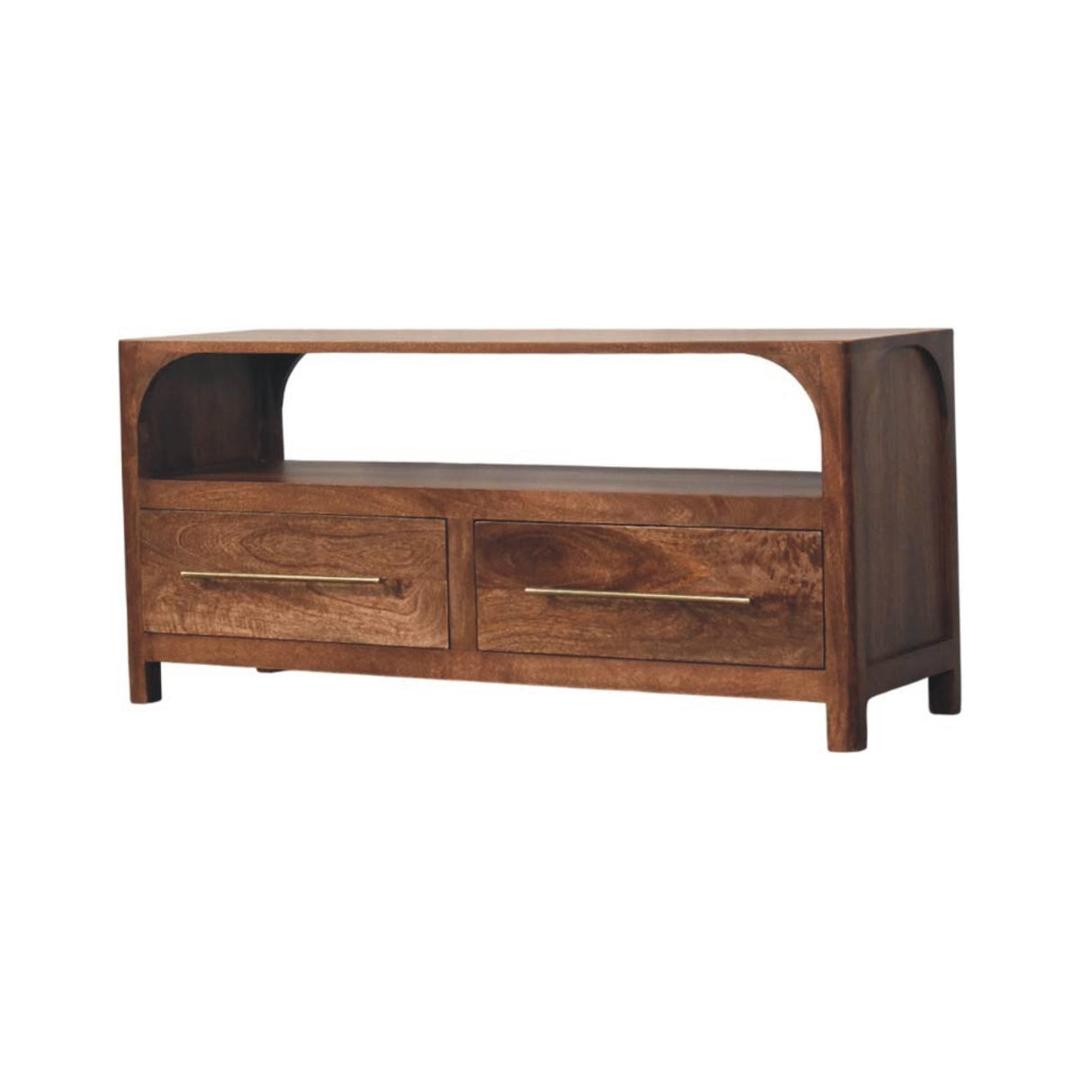 Arched Roasted Almond 2 Drawer Media Console