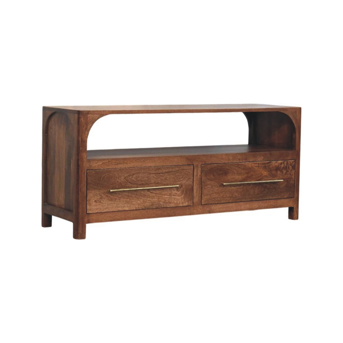 Arched Roasted Almond 2 Drawer Media Console