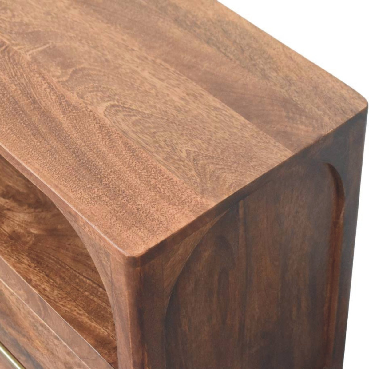 Arched Roasted Almond 2 Drawer Media Console