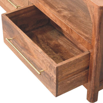 Arched Roasted Almond 2 Drawer Media Console