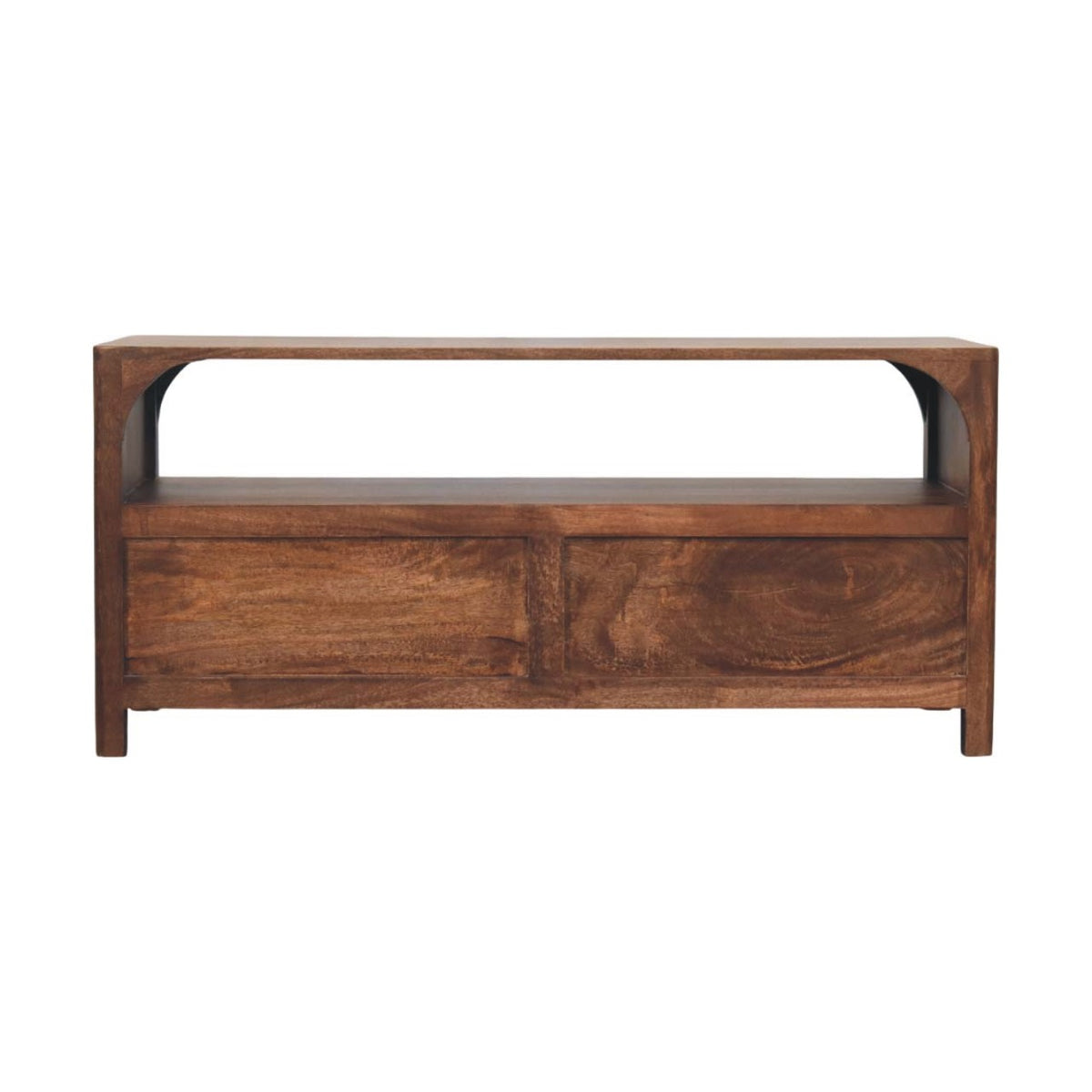 Arched Roasted Almond 2 Drawer Media Console
