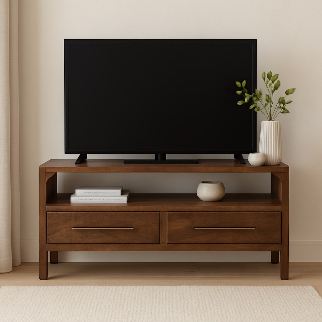 Arched Roasted Almond 2 Drawer Media Console