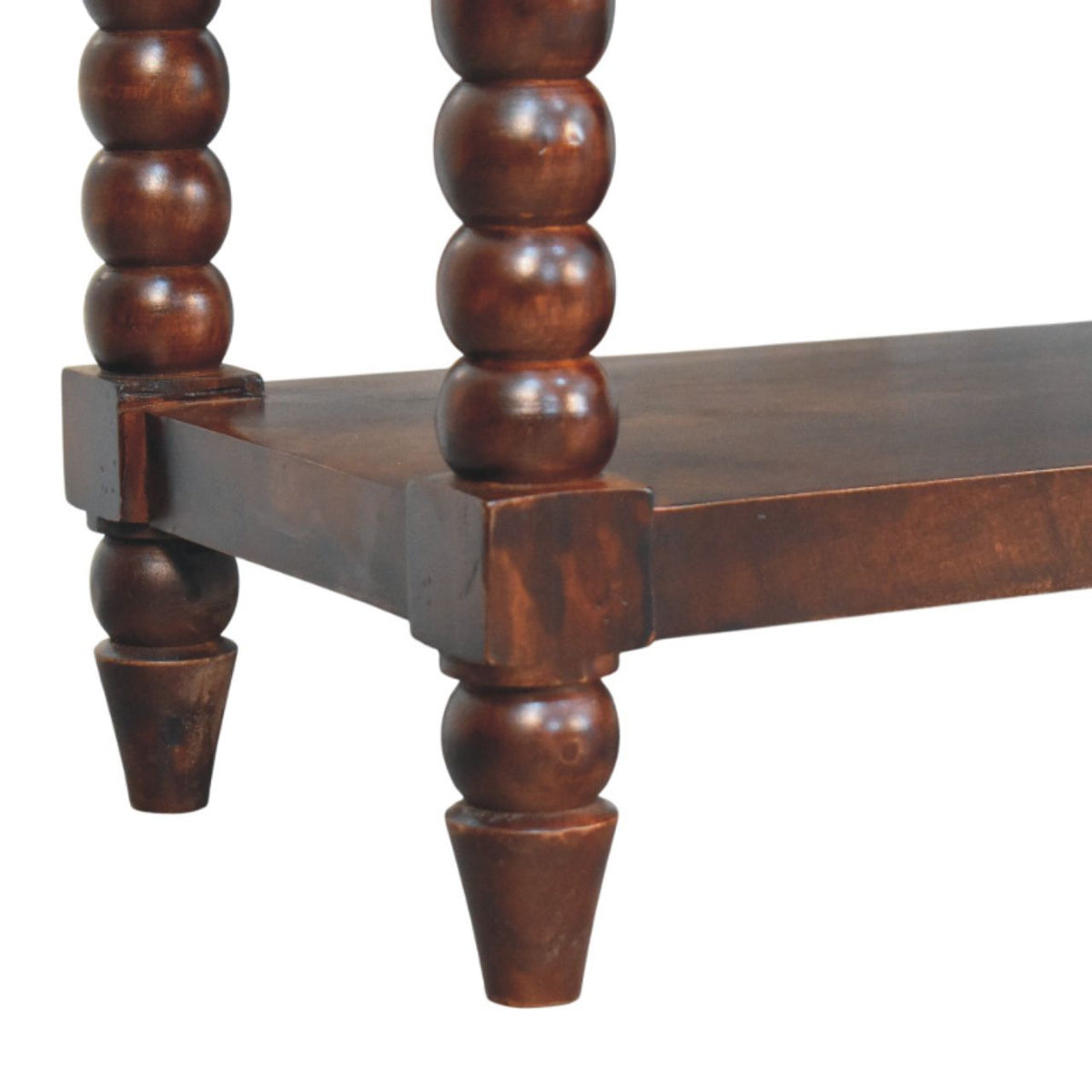 Sutton Buffalo Leather Spindle Winewood Bench with Storage