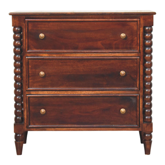Savannah Spindle Winewood 3 Drawer Dresser