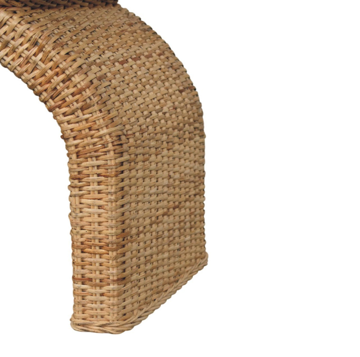 Bouclé Montauk Rattan Weave Solid Wood Bench