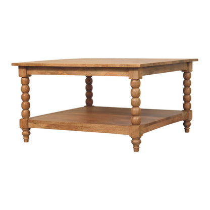 Savannah Spindle Golden Teak 2 Tier Coffee Table