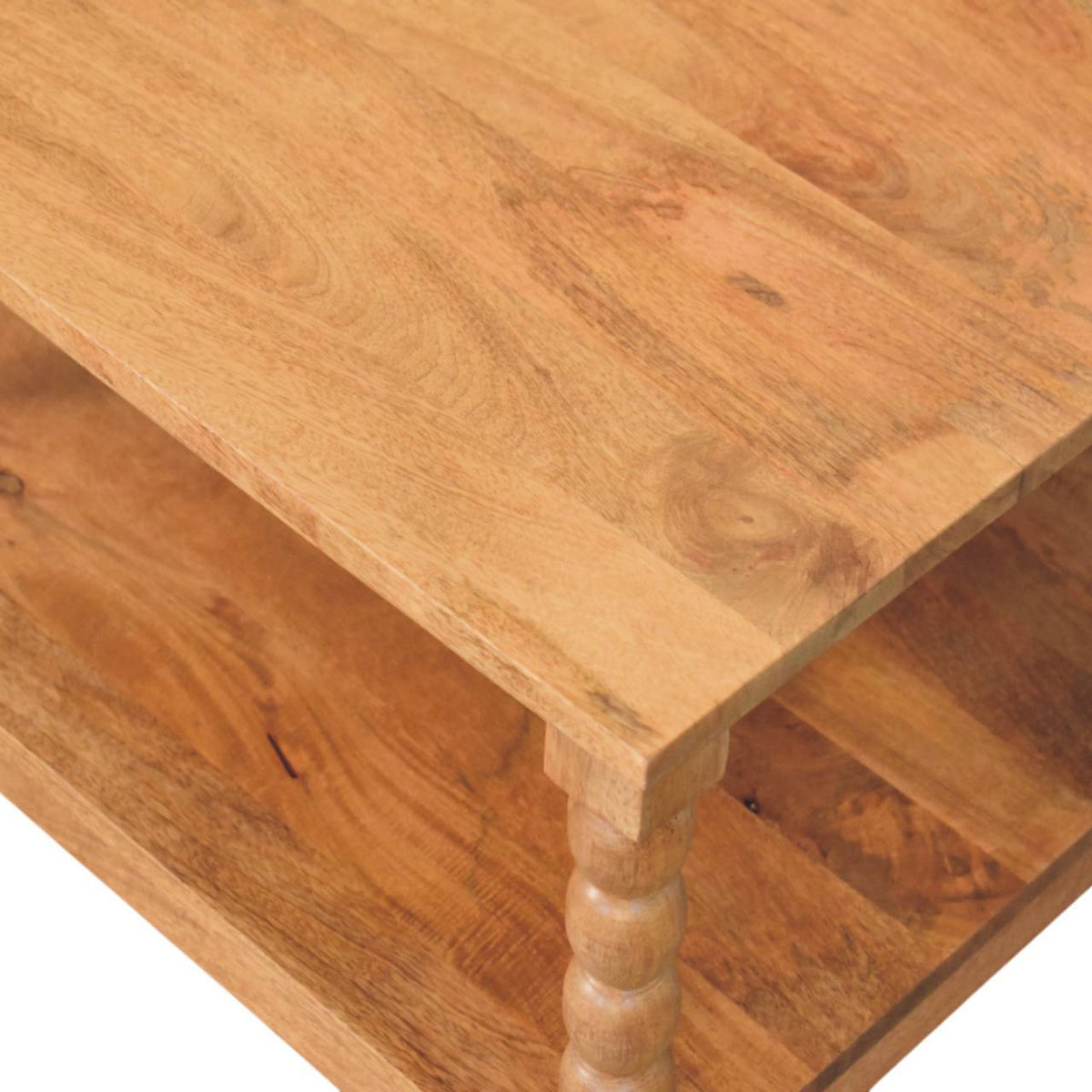 Savannah Spindle Golden Teak 2 Tier Coffee Table