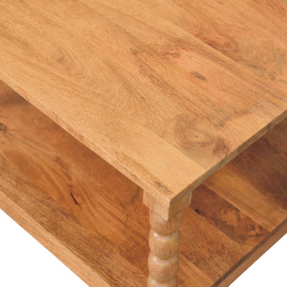 Savannah Spindle Golden Teak 2 Tier Coffee Table