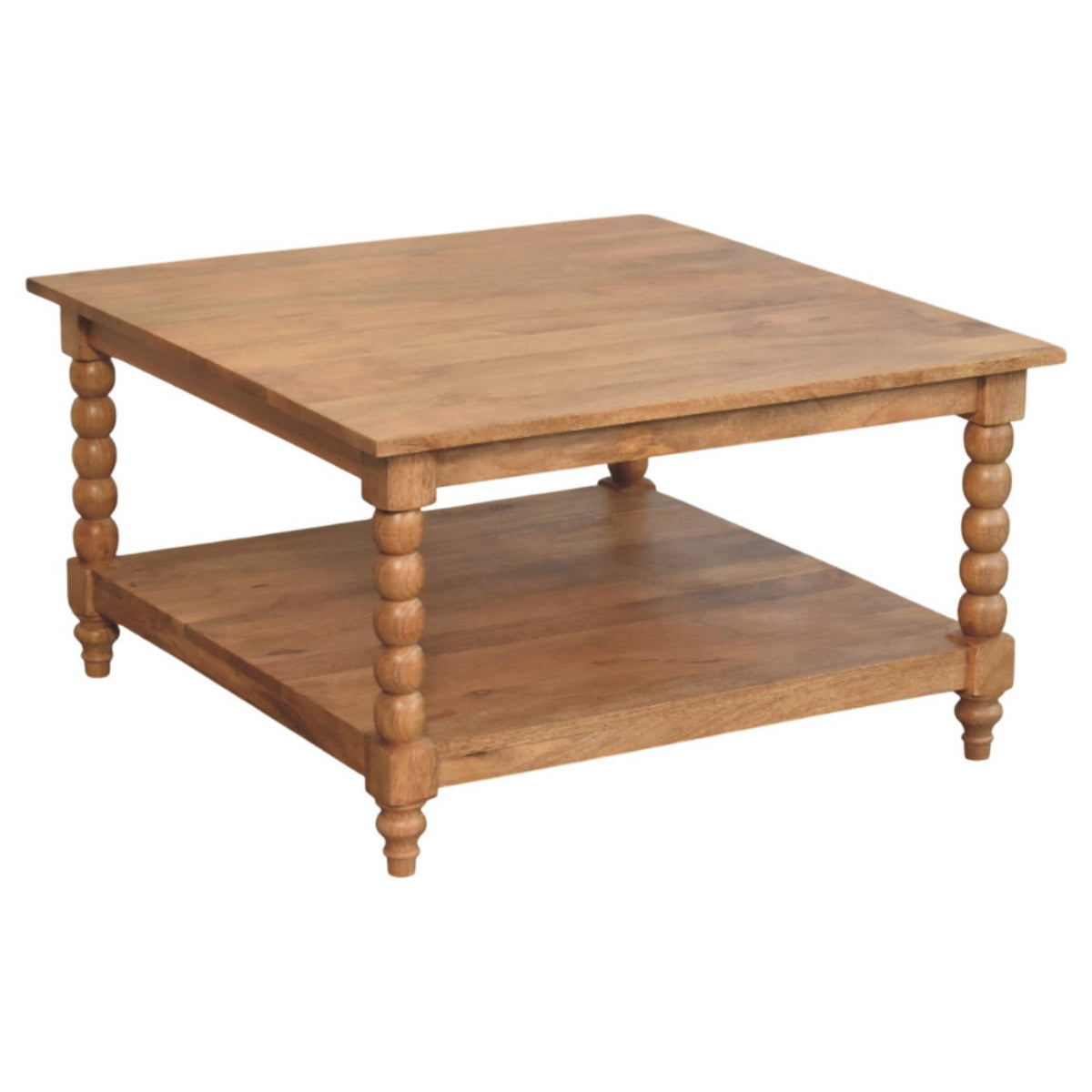 Savannah Spindle Golden Teak 2 Tier Coffee Table