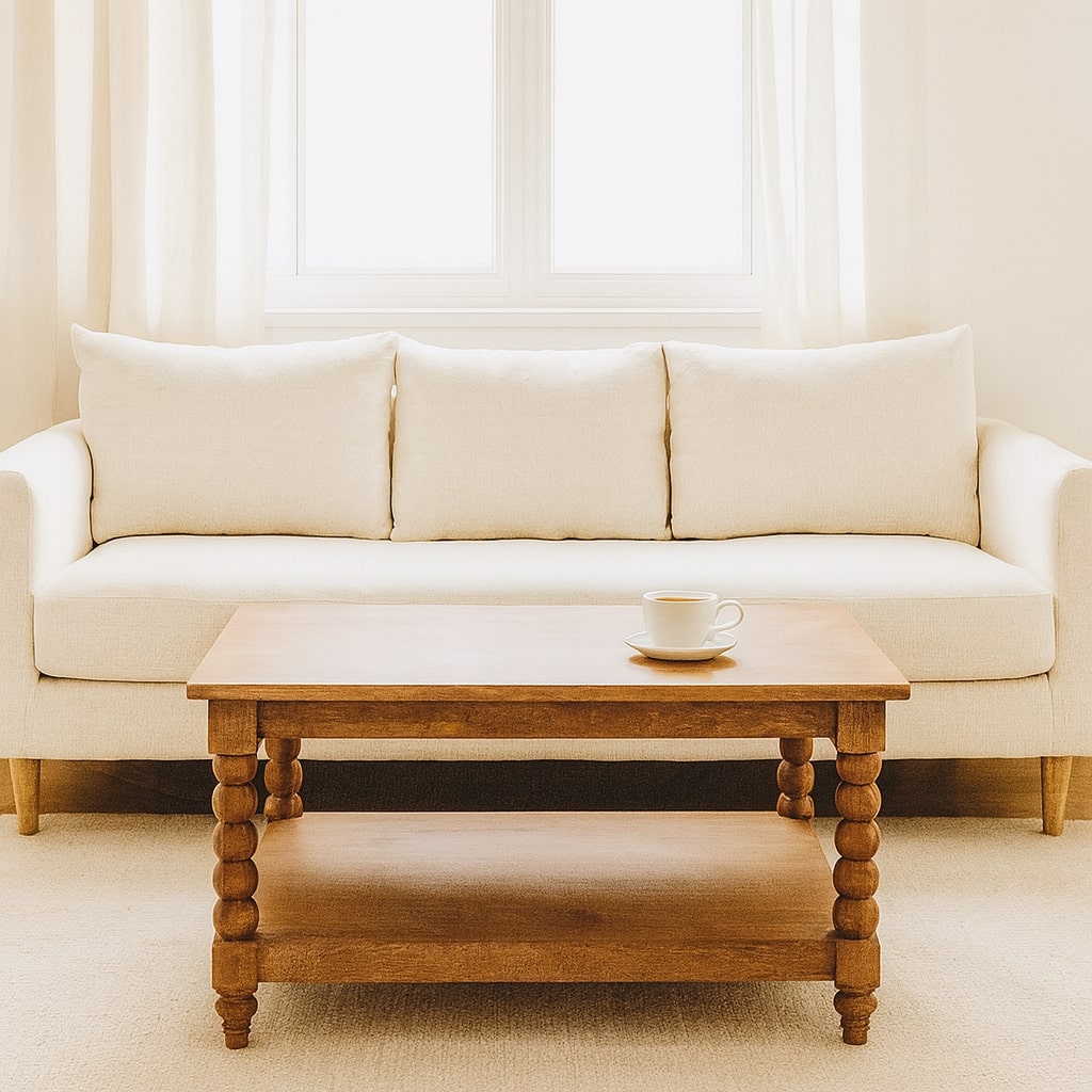 Savannah Spindle Golden Teak 2 Tier Coffee Table