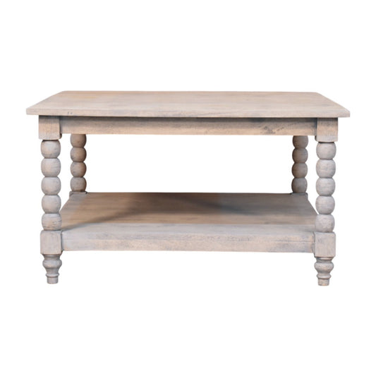 Savannah Spindle Acid Wash 2 Tier Coffee Table