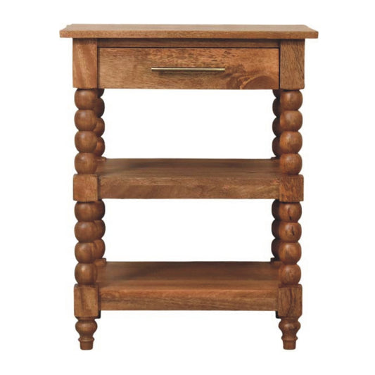 Savannah Spindle 1 Drawer 2 Shelf Side Table