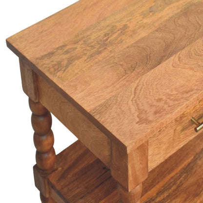 Savannah Spindle 1 Drawer 2 Shelf Side Table