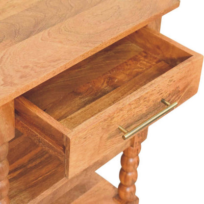Savannah Spindle 1 Drawer 2 Shelf Side Table