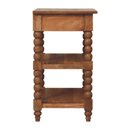 Savannah Spindle 1 Drawer 2 Shelf Side Table