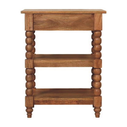 Savannah Spindle 1 Drawer 2 Shelf Side Table