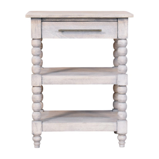 Savannah Spindle Acid Wash 3 Tier Side Table